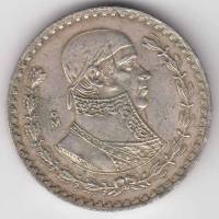 (1959) Монета Мексика 1959 год 1 песо "Хосе Мария Морелос"  Серебро Ag 100  UNC